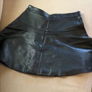 Black leather skirt